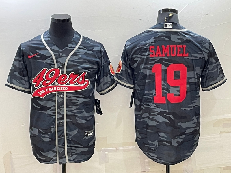 San Francisco 49ers #19 Deebo Samuel Grey Camo With Patch Cool Base Stitched Baseball Jersey