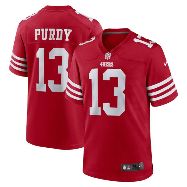 San Francisco 49ers #13 Brock Purdy Red Stitched Game Football Jersey