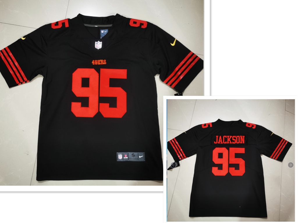 San Francisco 49ers #95 Drake Jackson 2022 Black Vapor Untouchable Stitched Jersey