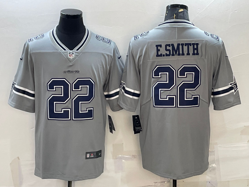 Dallas Cowboys #22 Emmitt Smith Grey 2020 Inverted Legend Stitched NFL Limited Jersey - Click Image to Close
