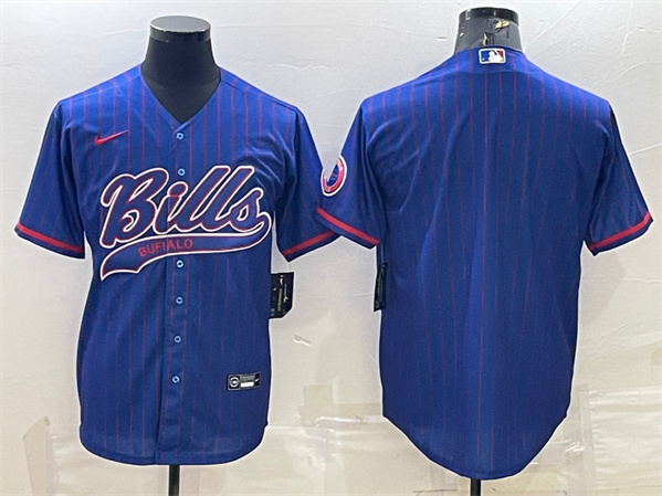 Buffalo Bills Team Big Logo Cool Base Stitched Baseball Jersey