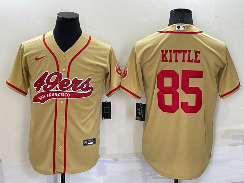 San Francisco 49ers #85 George Kittle Gold Stitched Cool Base Baseball Jersey