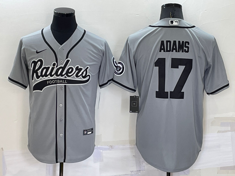 Las Vegas Raiders #17 Davante Adams Grey Stitched MLB Cool Base Baseball Jersey