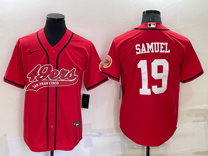San Francisco 49ers #19 Deebo Samuel Red Stitched Cool Base Baseball Jersey
