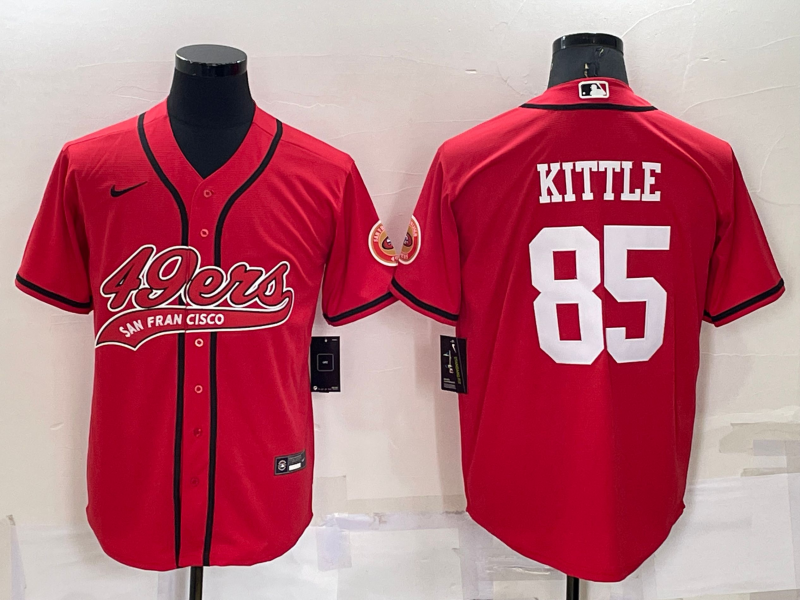 San Francisco 49ers #85 George Kittle Red Stitched Cool Base Baseball Jersey
