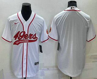 San Francisco 49ers Blank White Stitched MLB Cool Base Baseball Jersey