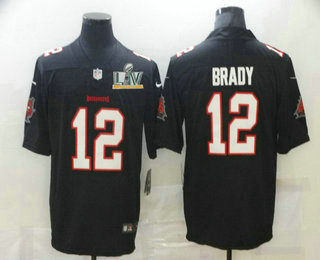 Tampa Bay Buccaneers #12 Tom Brady Black 2021 Super Bowl LV Vapor Untouchable Stitched NFL Limited J
