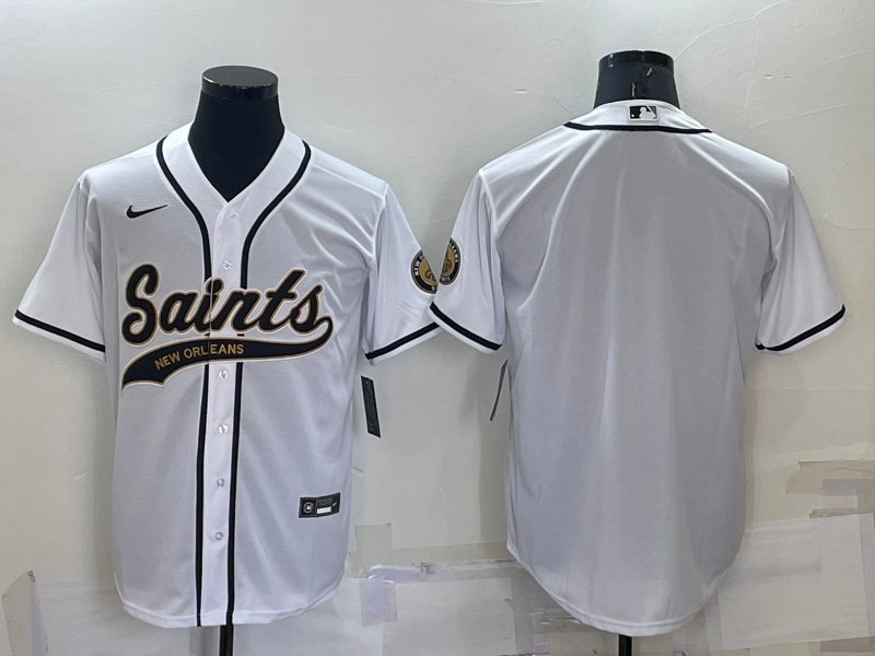 New Orleans Saints Blank Grey Stitched Cool Base Baseball Jersey - Click Image to Close