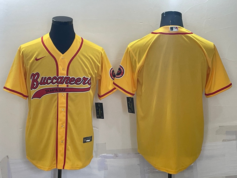 Tampa Bay Buccaneers Blank Yellow Stitched Cool Base Baseball Jersey