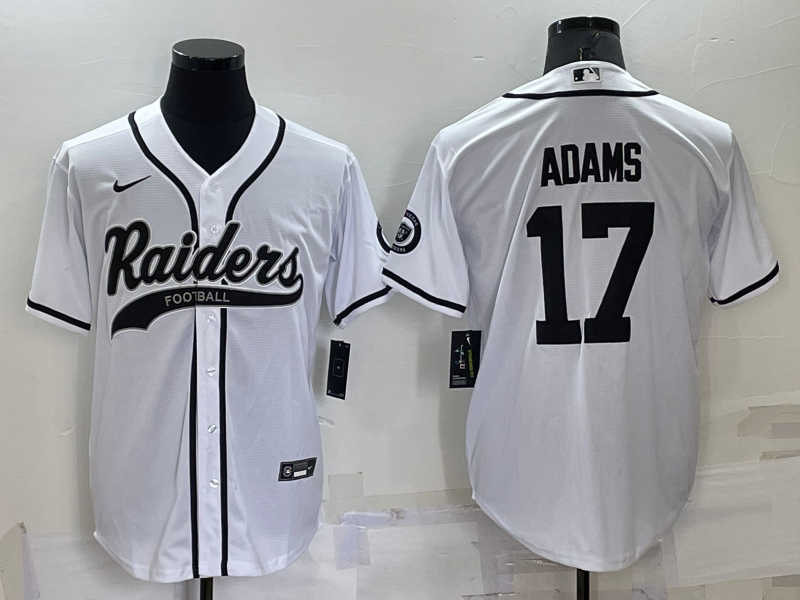 Las Vegas Raiders #17 Davante Adams White Stitched MLB Cool Base Baseball Jersey