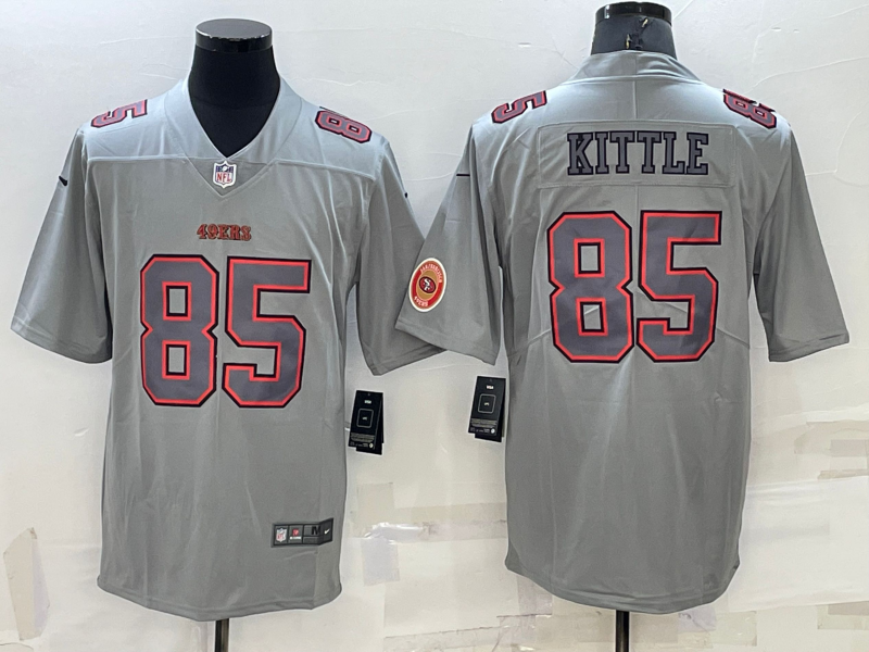 San Francisco 49ers #85 George Kittle LOGO Grey Atmosphere Fashion 2022 Vapor Untouchable Stitched L
