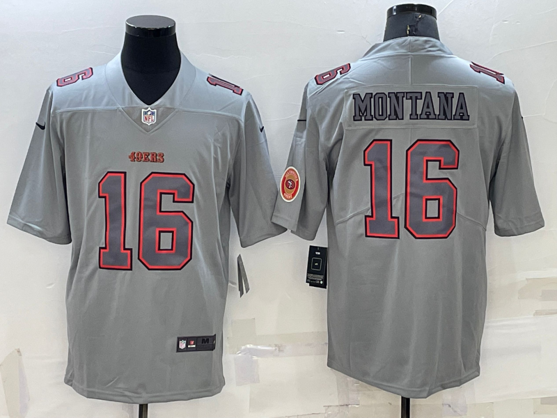 San Francisco 49ers #16 Joe Montana LOGO Grey Atmosphere Fashion 2022 Vapor Untouchable Stitched Lim