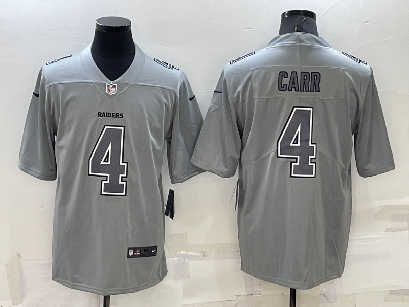 Las Vegas Raiders #4 Derek Carr Grey Atmosphere Fashion 2022 Vapor Untouchable Stitched Limited Jers - Click Image to Close