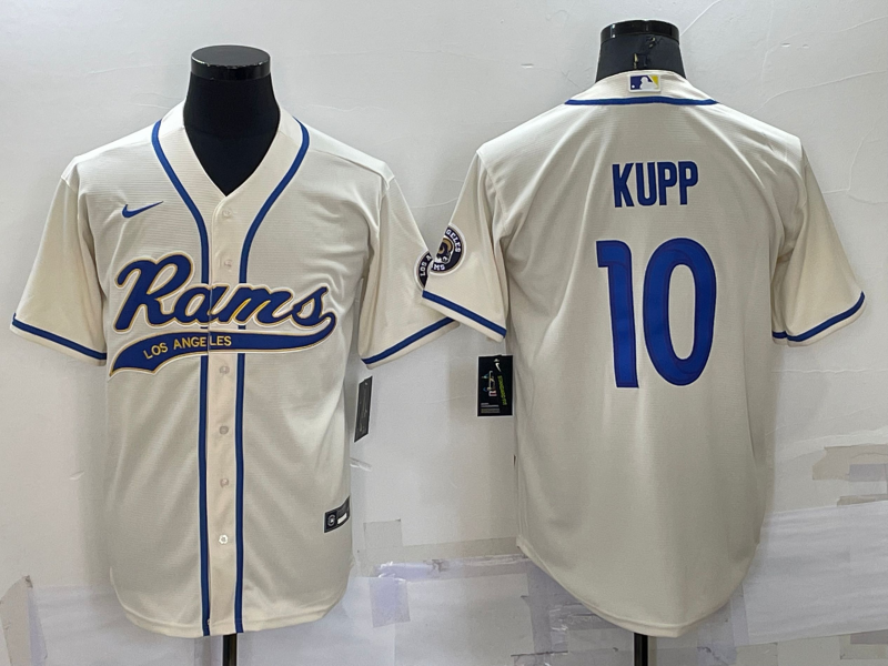 Los Angeles Rams #10 Cooper Kupp Cream Stitched Cool Base Baseball Jersey