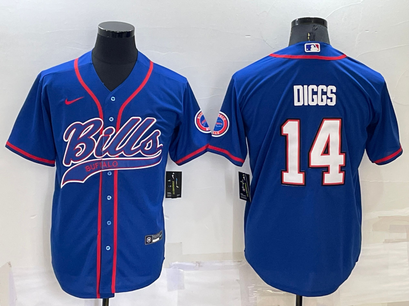 Buffalo Bills #14 Stefon Diggs Blue Stitched Cool Base Baseball Jersey