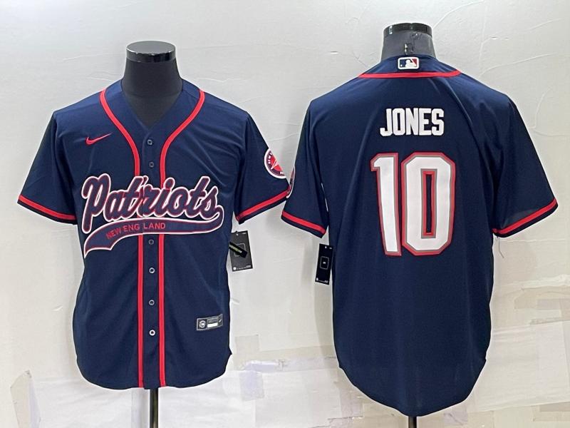 New England Patriots #10 Mac Jones Navy Blue Stitched MLB Cool Base Baseball Jersey