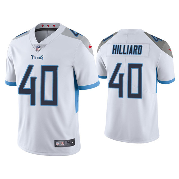 Tennessee Titans #40 Dontrell Hilliard White Vapor Untouchable Stitched Jersey - Click Image to Close