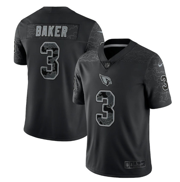 Arizona Cardinals #3 Budda Baker Black Reflective Limited Stitched Football Jersey - Click Image to Close