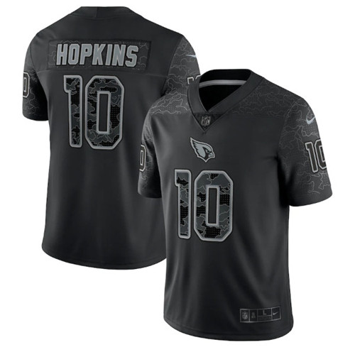 Arizona Cardinals #10 DeAndre Hopkins Black Reflective Limited Stitched Football Jersey - Click Image to Close