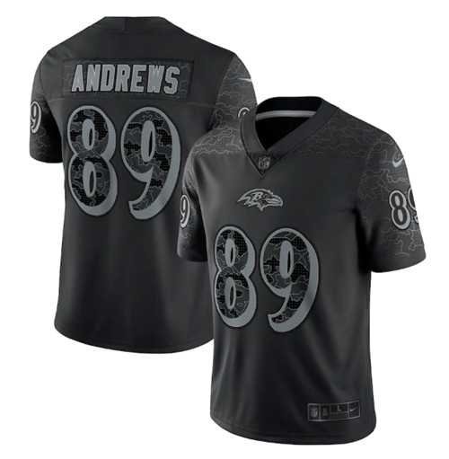 Baltimore Ravens #89 Mark Andrews Black Reflective Limited Stitched Football Jersey