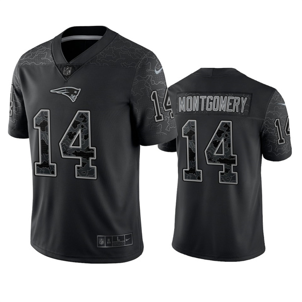 New England Patriots #14 Ty Montgomery Black Reflective Limited Stitched Football Jersey