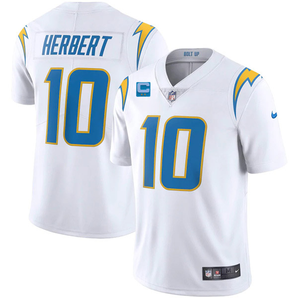Los Angeles Chargers 2022 #10 Justin Herbert White With 2-star C Patch Vapor Untouchable Limited Sti