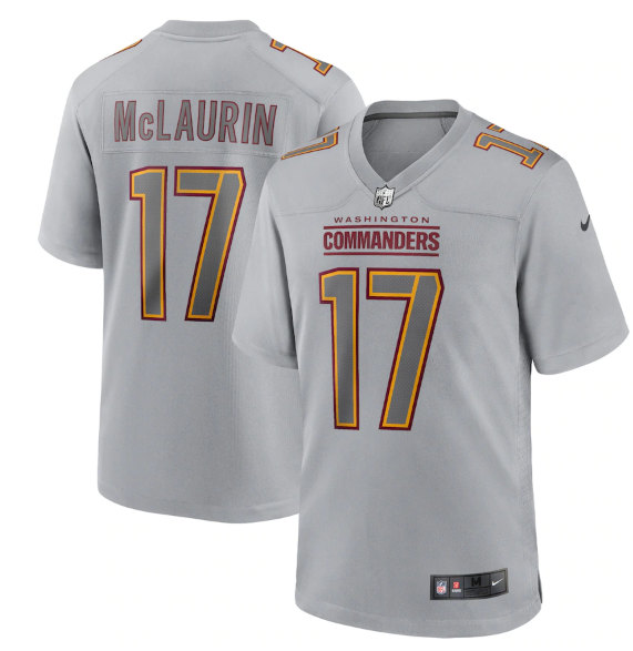 Washington Commanders #17 Terry McLaurin Gray Atmosphere Fashion Stitched Game Jersey - Click Image to Close