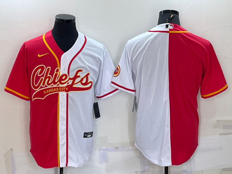 Kansas City Chiefs Blank Red White Two Tone With Patch Cool Base Stitched Baseball Jersey