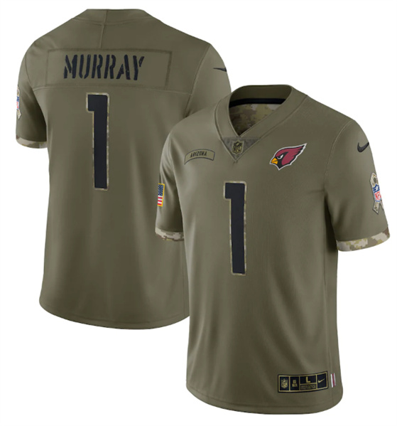 Arizona Cardinals #1 Kyler Murray 2022 Olive Salute To Service Limited Stitched Jersey - Click Image to Close