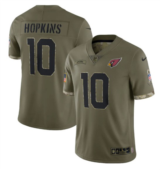Arizona Cardinals #10 DeAndre Hopkins 2022 Olive Salute To Service Limited Stitched Jersey