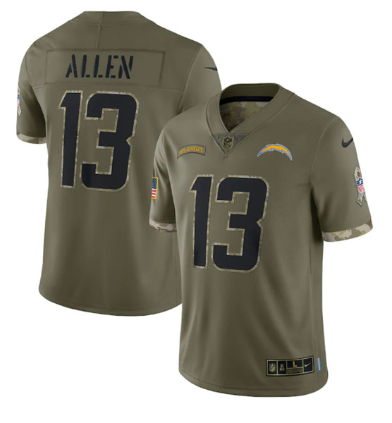Los Angeles Chargers #13 Keenan Allen 2022 Olive Salute To Service Limited Stitched Jersey - Click Image to Close