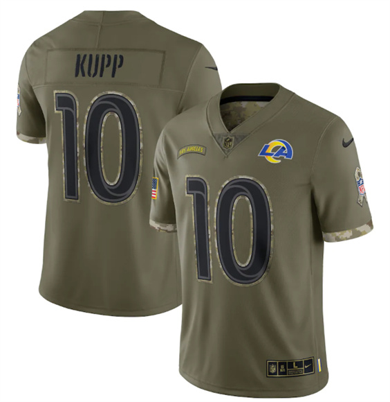 Los Angeles Rams #10 Cooper Kupp 2022 Olive Salute To Service Limited Stitched Jersey
