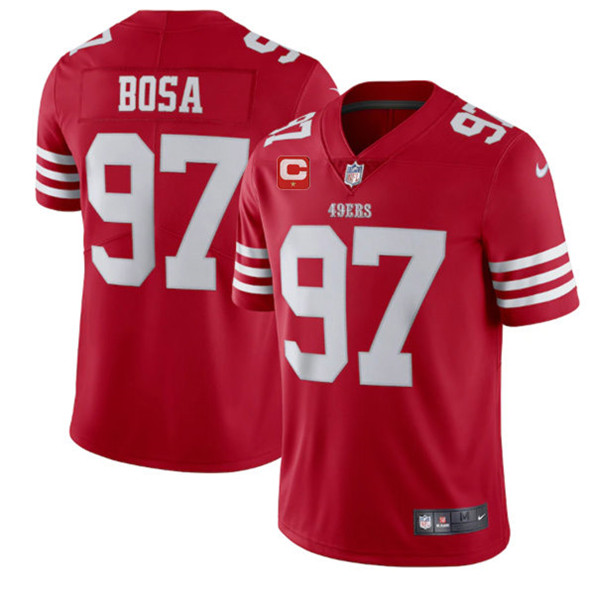 San Francisco 49ers 2022 #97 Bosa Red Scarlet With 1-star C Patch Vapor Untouchable Limited Stitched