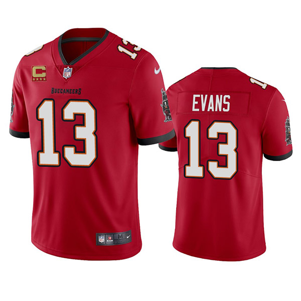 Tampa Bay Buccaneers 2022 #13 Mike Evans Red With 4-star C Patch Vapor Untouchable Limited Stitched - Click Image to Close