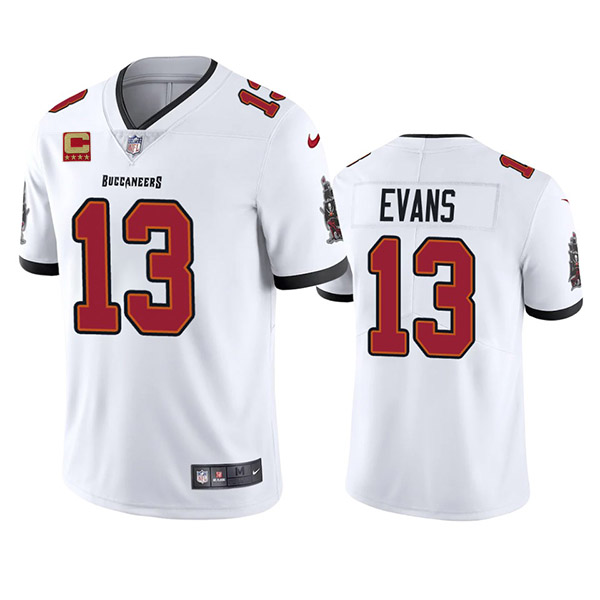 Tampa Bay Buccaneers 2022 #13 Mike Evans White With 4-star C Patch Vapor Untouchable Limited Stitche - Click Image to Close