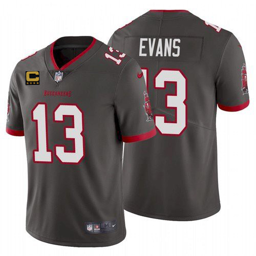 Tampa Bay Buccaneers 2022 #13 Mike Evans Black With 4-star C Patch Vapor Untouchable Limited Stitche - Click Image to Close