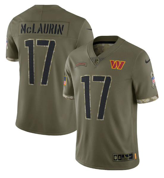 Washington Commanders #17 Terry McLaurin 2022 Olive Salute To Service Limited Stitched Jersey - Click Image to Close