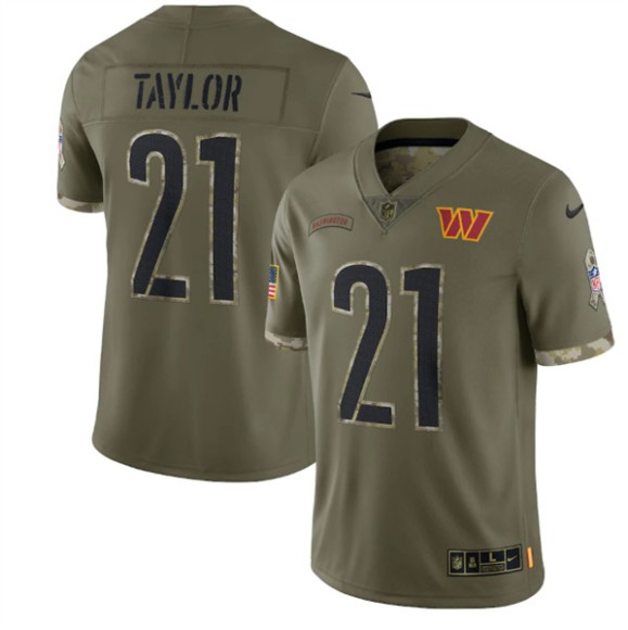 Washington Commanders #21 Sean Taylor 2022 Olive Salute To Service Limited Stitched Jersey - Click Image to Close