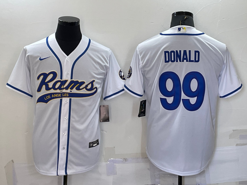 Los Angeles Rams #99 Aaron Donald White Stitched Cool Base Baseball Jersey