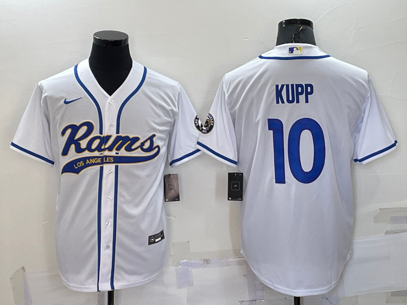 Los Angeles Rams #10 Cooper Kupp White Stitched Cool Base Baseball Jersey