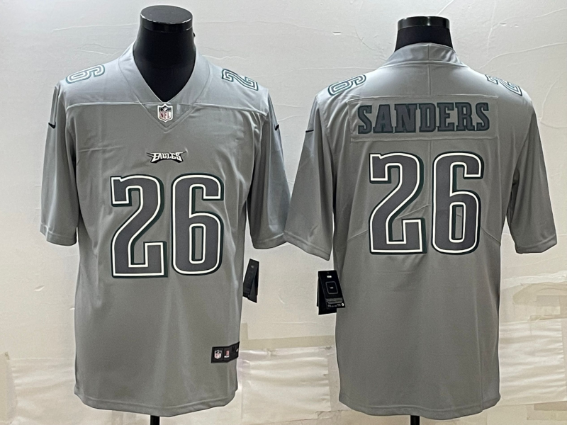 Philadelphia Eagles #26 Miles Sanders Gray Atmosphere Fashion Stitched Jersey