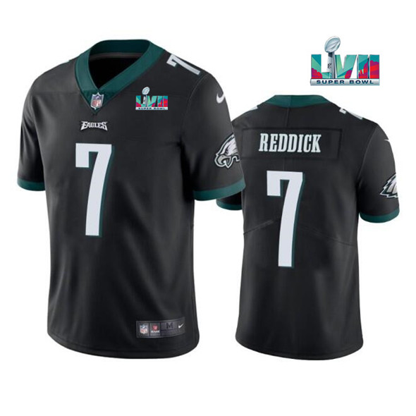Philadelphia Eagles #7 Haason Reddick Black Super Bowl LVII Patch Vapor Untouchable Limited Stitched