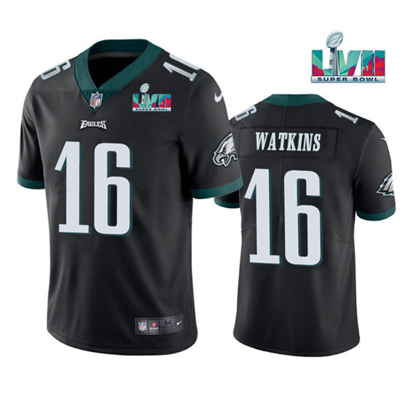 Philadelphia Eagles #16 Quez Watkins Black Super Bowl LVII Vapor Untouchable Limited Stitched Jersey