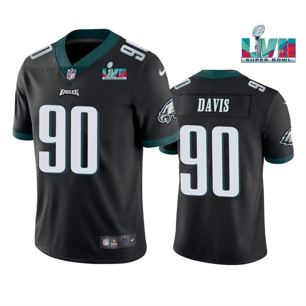 Philadelphia Eagles #90 Jordan Davis Black Super Bowl LVII Vapor Untouchable Limited Stitched Jersey