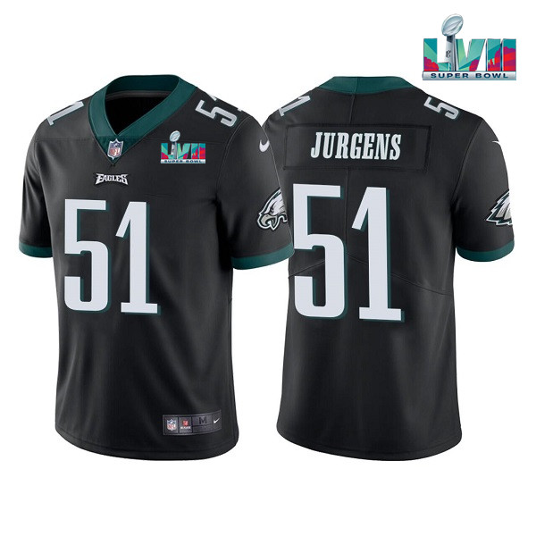 Philadelphia Eagles #51 Cam Jurgens Black Super Bowl LVII Vapor Untouchable Limited Stitched Jersey