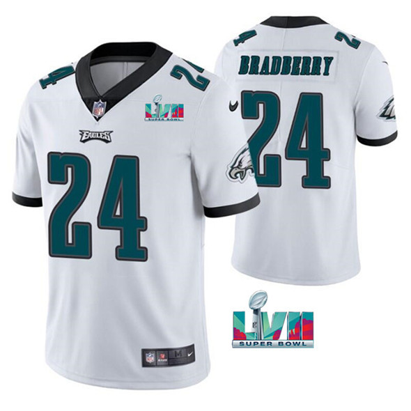 Philadelphia Eagles #24 James Bradberry White Super Bowl LVII Vapor Untouchable Limited Stitched Jer