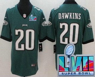 Philadelphia Eagles #20 Brian Dawkins Limited Green Super Bowl LVII Vapor Jersey