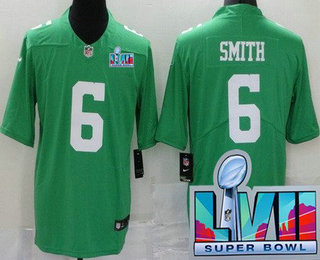 Philadelphia Eagles #6 DeVonta Smith Limited Green Rush Super Bowl LVII Vapor Jersey