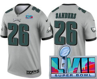 Philadelphia Eagles #26 Miles Sanders Limited Gray Inverted Super Bowl LVII Vapor Jersey