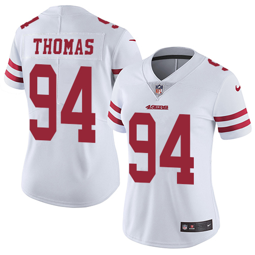 Nike 49ers #94 Solomon Thomas White Women's Stitched NFL Vapor Untouchable Limited Jersey